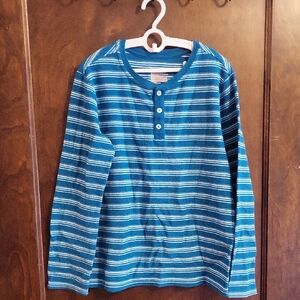 Cat & Jack Blue Striped Long Sleeve Tee